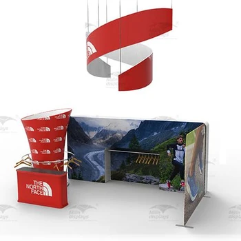 Advertising Standard Exhibition Booth with Counter Tension Fabric Backdrop Stand for Trade Show