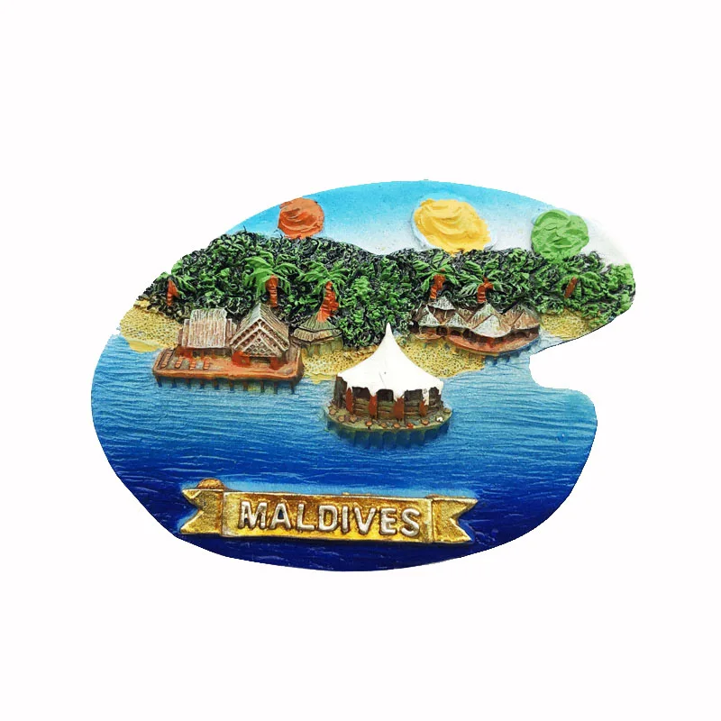 Magnete Frigorifero 3D Maldive – Souvenir Artigianale In Resina, Regalo Di Viaggio Per Casa E Cucina