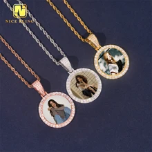 Custom Memorial Moissanite Pendant Photo Frame  Hip Hop Jewelry Iced Out Pendant Silver 925 VVS Moissanite Pendant