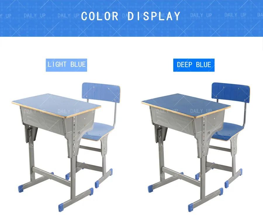 Wooden Cheap school Desk and chair Study Single adjustable Classroom Desk and Chair