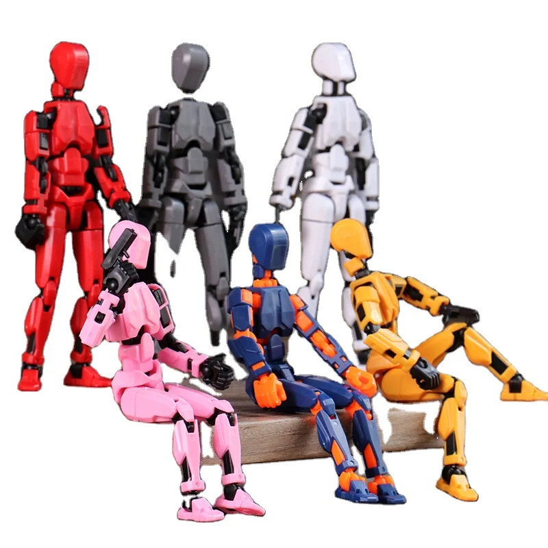 Custom Size Color Multi-Joint Action Figure Printed Creative Kids Mini Toys Office Desktop Articulated Figure Toy Building Block
