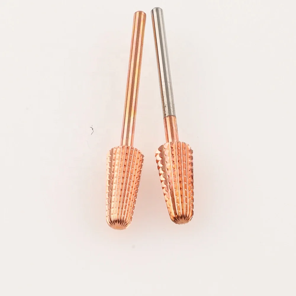 2020 новые карбидные фрезы для ногтей коническая форма радиуса удаления акриловых с покрытием из розового