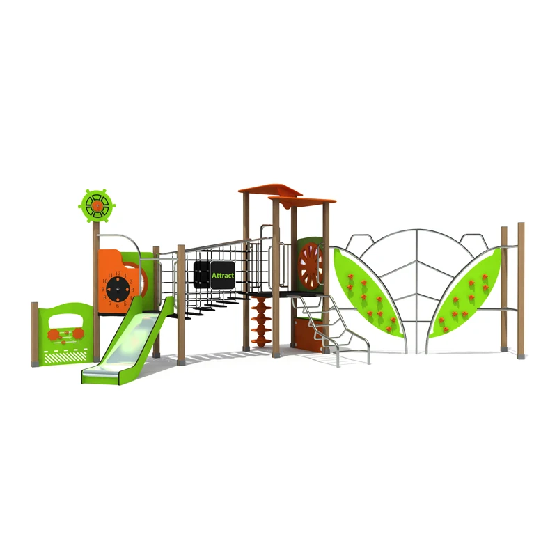 2025 New Large Outdoor Children's Playground Equipment with Safe Sturdy Steel Slide Climbing PE Plate for Garden Shopping Mall