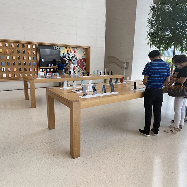 Apple AAR APR Store Mobile Phone Table with Drawer Cell Phone Store Display Table Apple Store Custom Size Displays