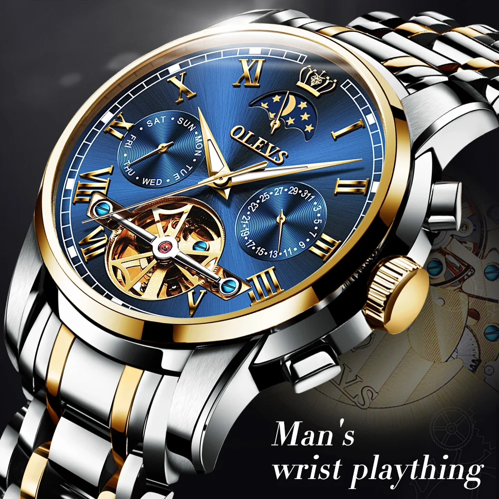 送料無料 Automatic Watches For Men Skeleton Tourbillon Watches