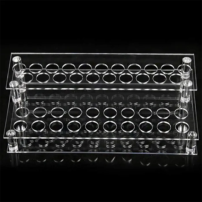 Custom Countertop Clear Acrylic Lip Balm Display Rack 41 Holes Acrylic