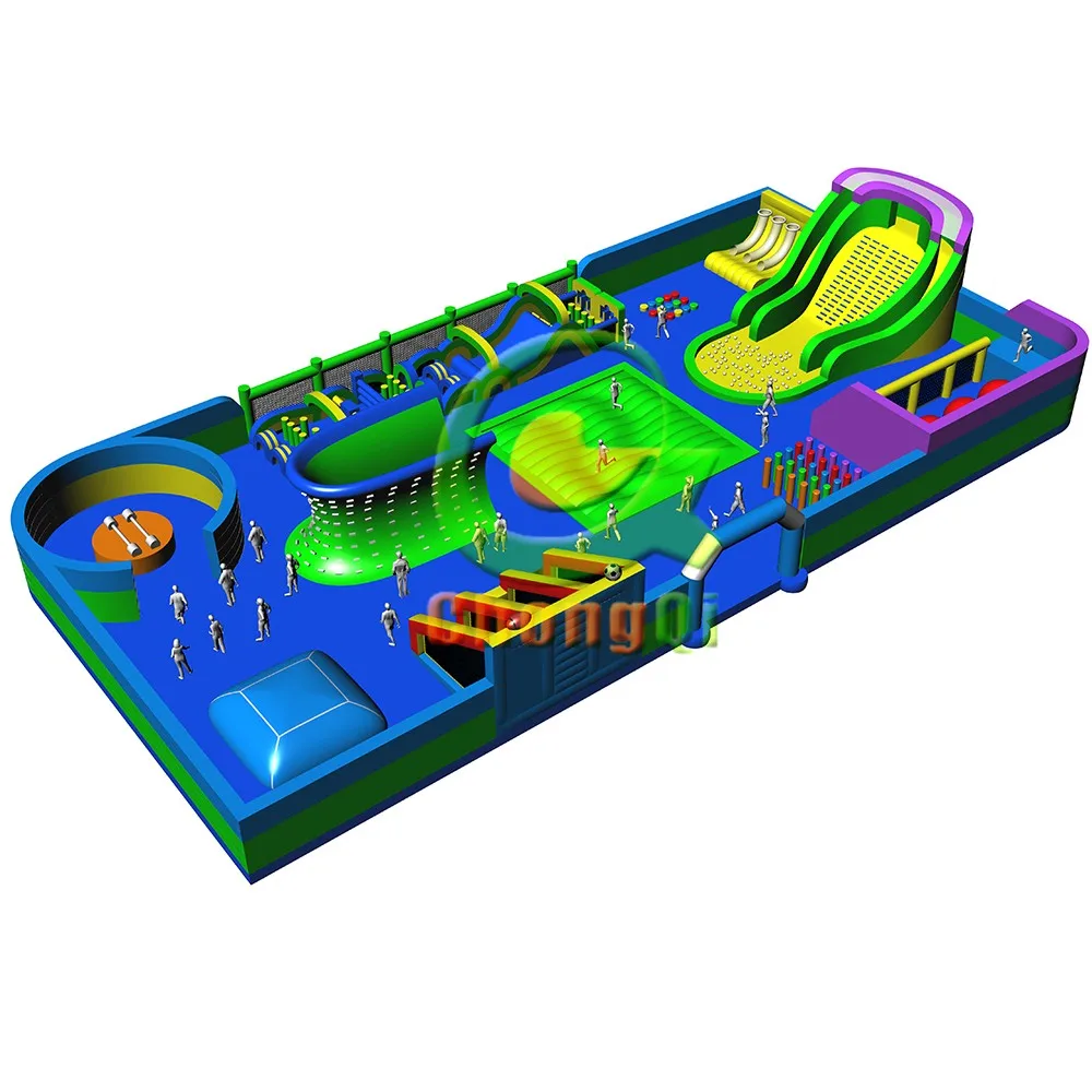 Juego Inflable Parque Tematico Inflable Con Cursos De Obstaculos En El Interior Parque Tematico Para La Venta