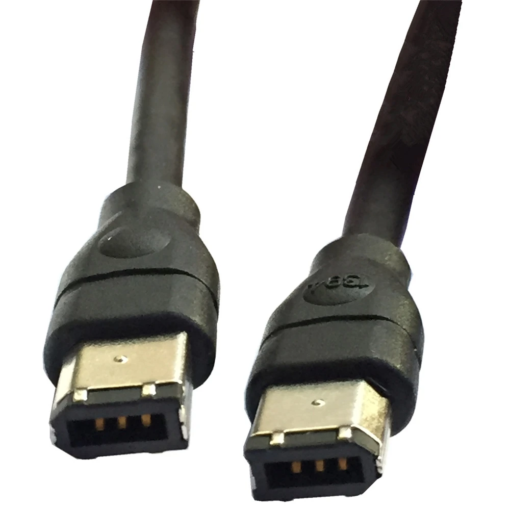 Wholesale Black IEEE 1394 Firewire 400 to Firewire 400 Cable, Pin/6 Pin  Male/Male -6FT/ 10FT/15FT From