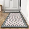 Linen Kitchen Mat - Four-Leaf Clover Ash