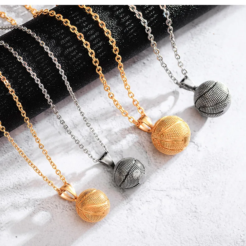 Men's/kids' Dribbling Basketball Shaped Pendant Necklace, Fashionable &  Creative