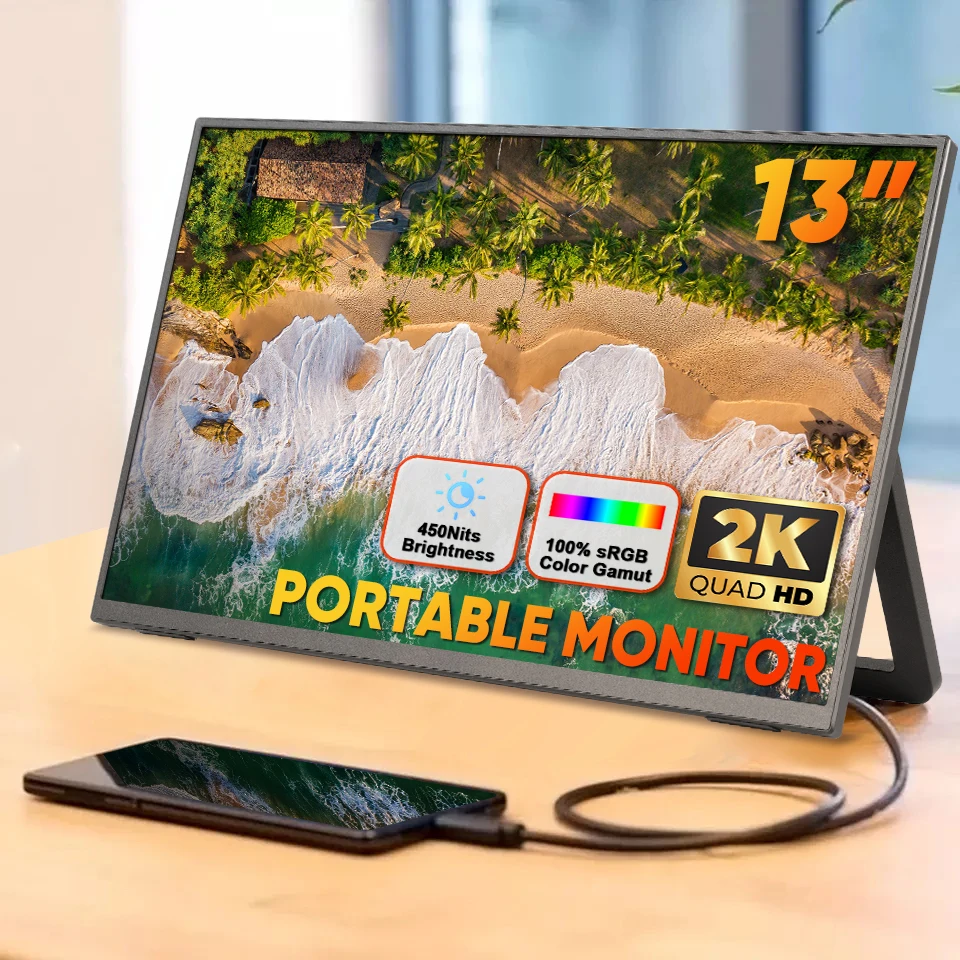 13インチモニターセット　動画視聴用 JAPANNEXT 13.3インチ IPSパネル搭載 4K(3840x2160)解像度