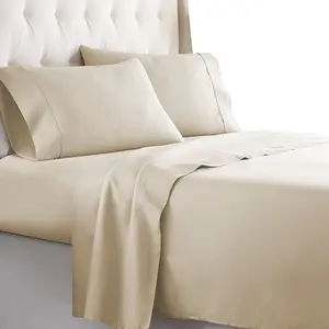 New Fashion Luxury Soft Bed Sheets Like Cotton 90gsm Prewashed Solid Microfibre Sheet Sets for All Season