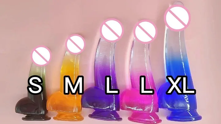 Realistic Dildo Masturbator Anal Toys For Women Crystal Dildo Suction