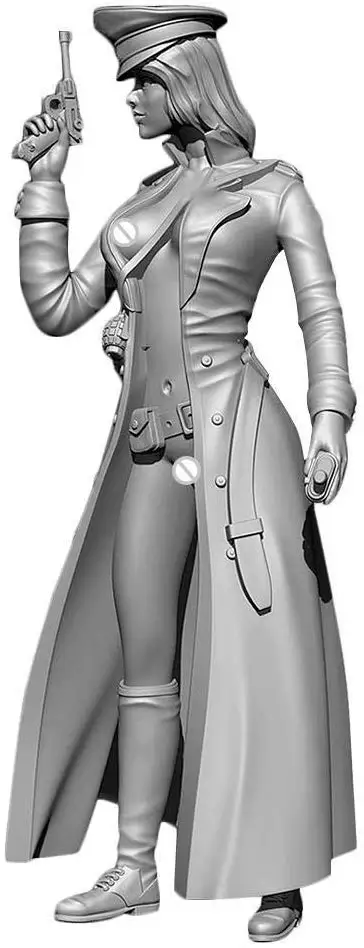 Polyresin/resin Model Kit Figures 75 MM Female Officer Unpainted Figure Model Resin Kit Art 1 24 Scale Model Kit Fantasy Statues