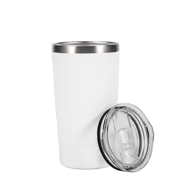 12oz Milk Stainless Steel Wine Tumbler Straight Double-Walled Insulated Cups Mugs Silicone Leak Proof with Lid