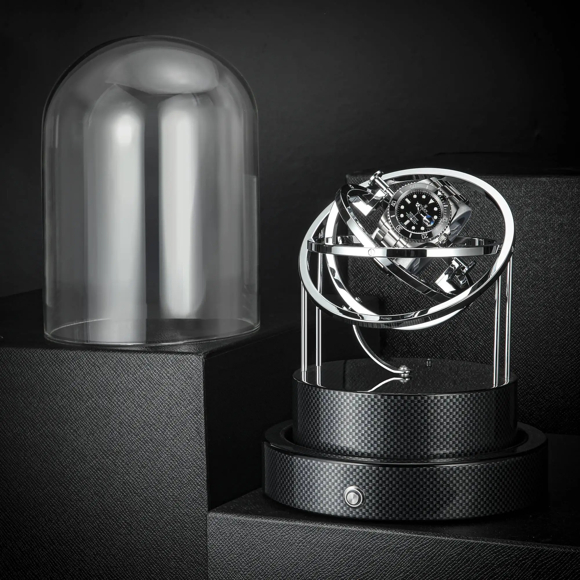 Custom Automatic Rolling Watch Shaker High Quality Gold Silver Luxury Watch Cases Orbit Watch Winder Box Automatic
