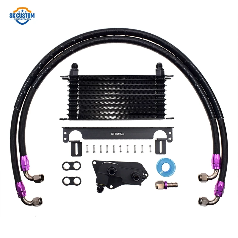 SK Custom 13 Row Aluminum Oil Cooling Radiator Kit For BMW N20 N26 N51 N52 N53 N54 N55 Engine