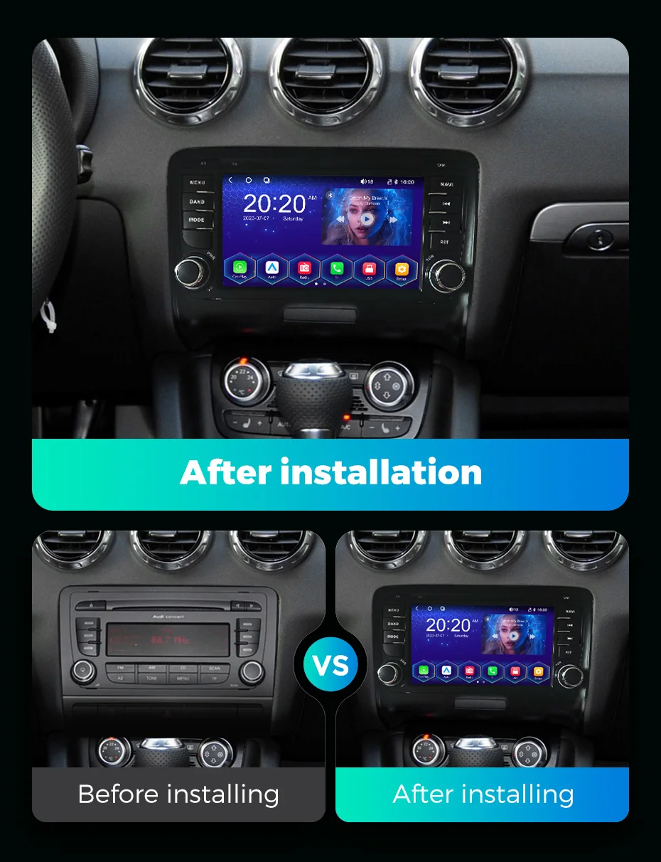 MEKEDE SS10 Linux System IPS Touch Screen Car Player for 7inch Audi TT Support Rear Camera DAB FM AM