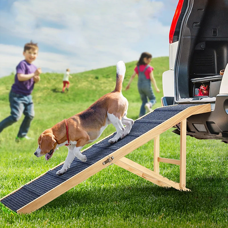 ZMaker New Wooden Dog Ramp for Bed Foldable Pet Ramp for Small Large ...