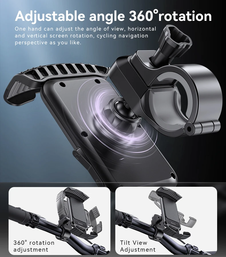 Yesido 360 Rotation Adjustable One-touch Stabilization Locking Bicycle Car Phone Holder