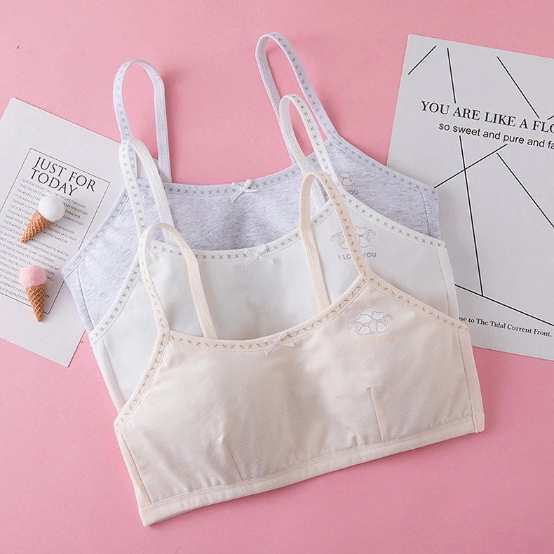 
2020 Новый Модный мягкий хлопковый бюстгальтер с современным принтом для девочек-подростков бесшовный дышащий жилет 