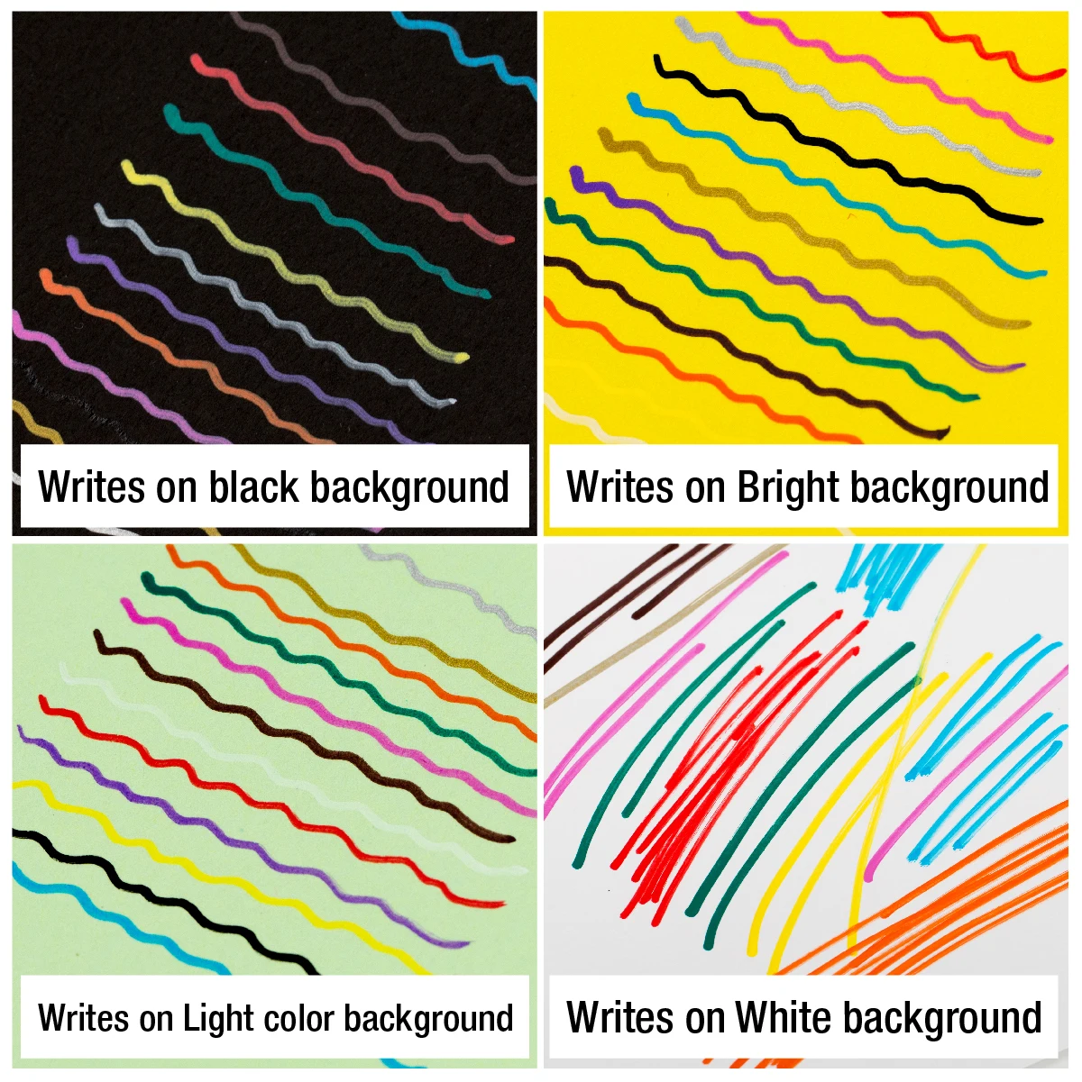 ZEYAR Dual Tip Acrylic Paint Pens 12 Metallic Colors Board & Extra Fine Tip Waterproof Ink Works on Rock, Wood, Glass, Ceramic
