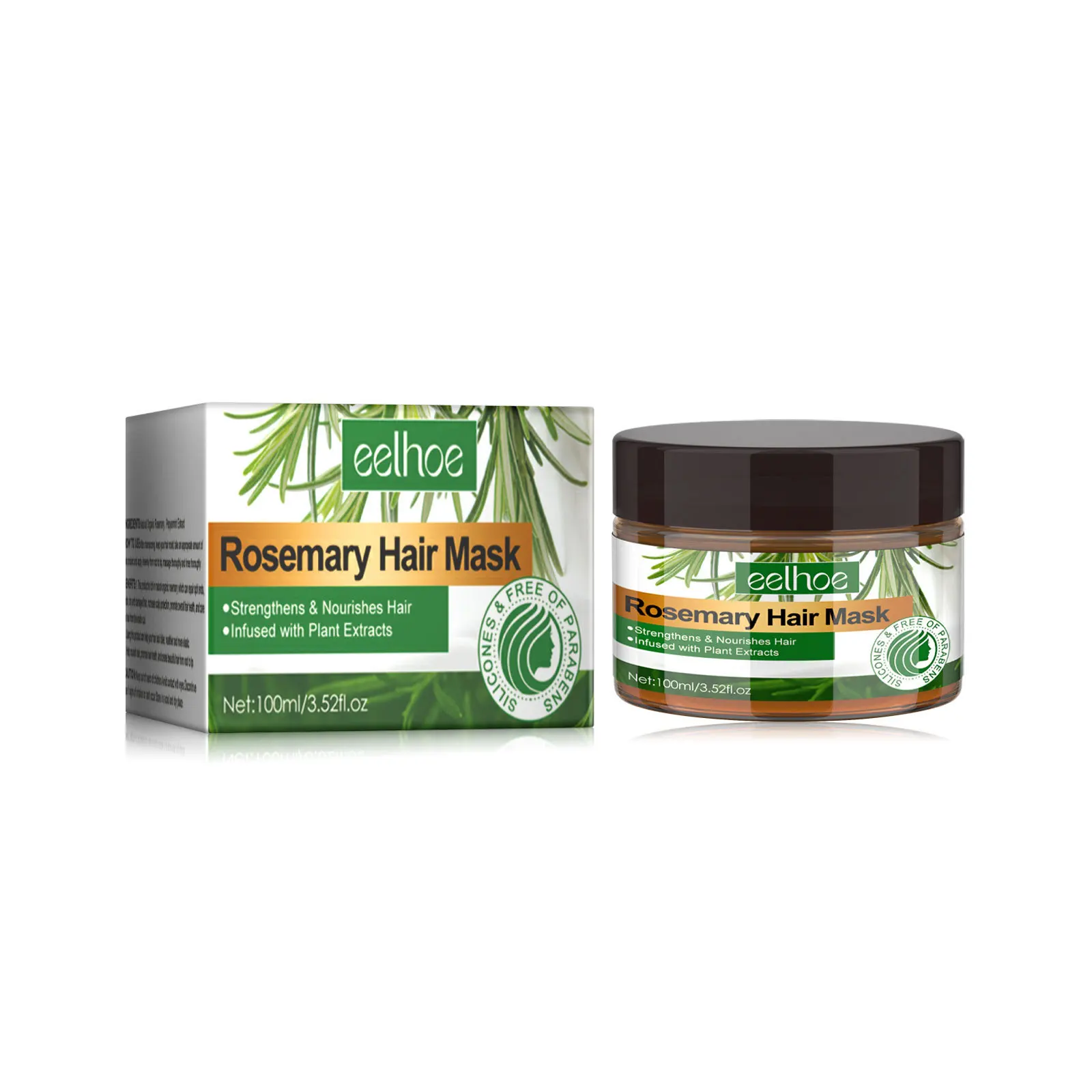 EELHOE Hair Nourishing Repairing Smoothing Rosemary Mint Hair Mask 100ml