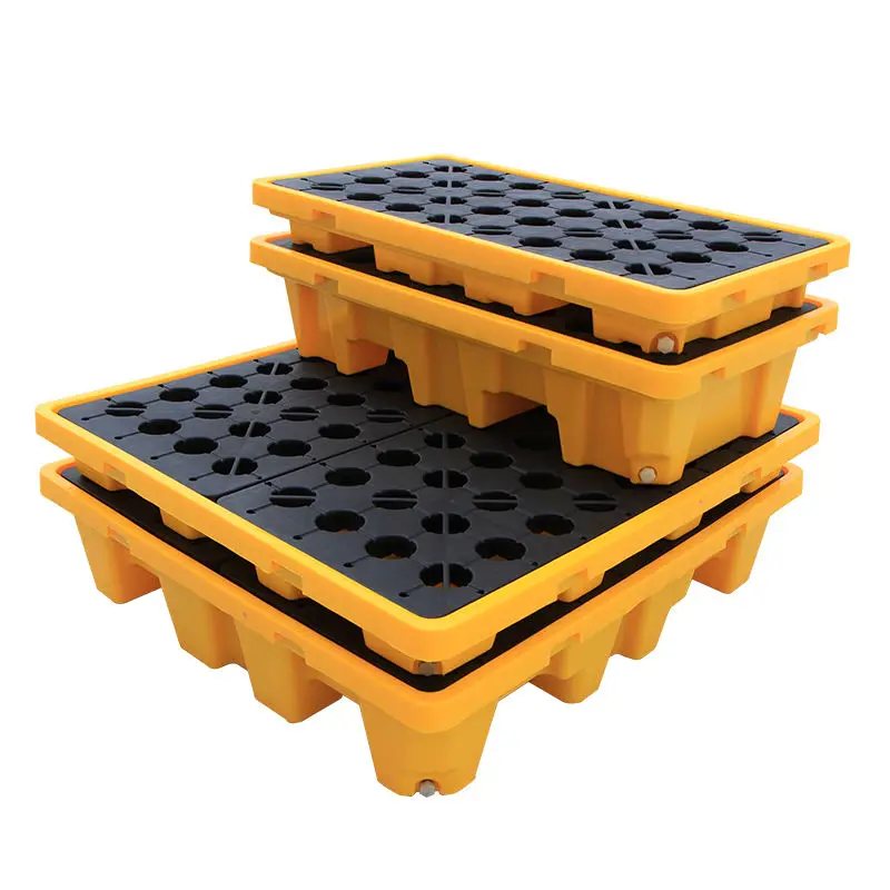 Factory Supply heavy duty 58 Gal 2 Drum Secondary Containment Poly Oil Spill control Pallets