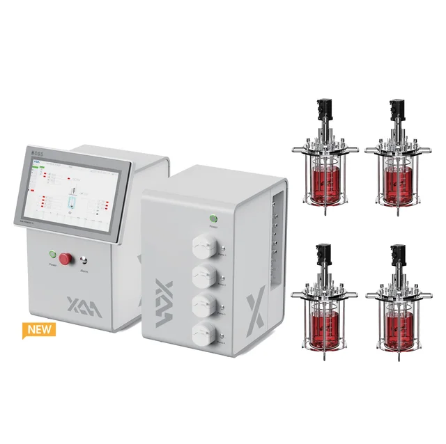 Factory-Priced Benchtop Glass Quadruple Controller Bioreactor PLC Pump Pressure Vessel Tank Reactor
