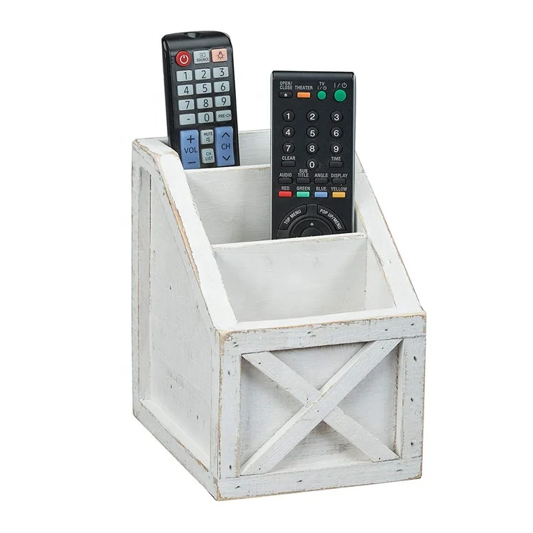 Домашний Настольный белый деревенский винтажный деревянный Органайзер с дистанционным управлением и 3