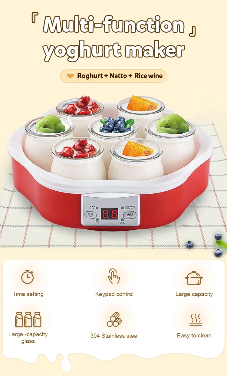 Keypad Control Stainless Steel Automatic Yogurt Maker Machine Homemade