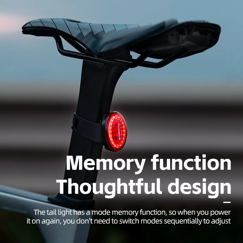 ROCKBROS Smart Ultra Bright Bike Light Rechargeable Waterproof LED Bicycle  Rear Lights Bike Tail Light