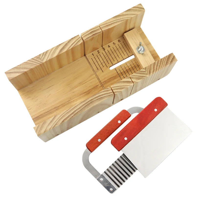 SET Adjustable Cutting Box with 2 Pieces of Stainless Steel Cutter, Soap Mold Silicone, Silicone Molds for Candle Making