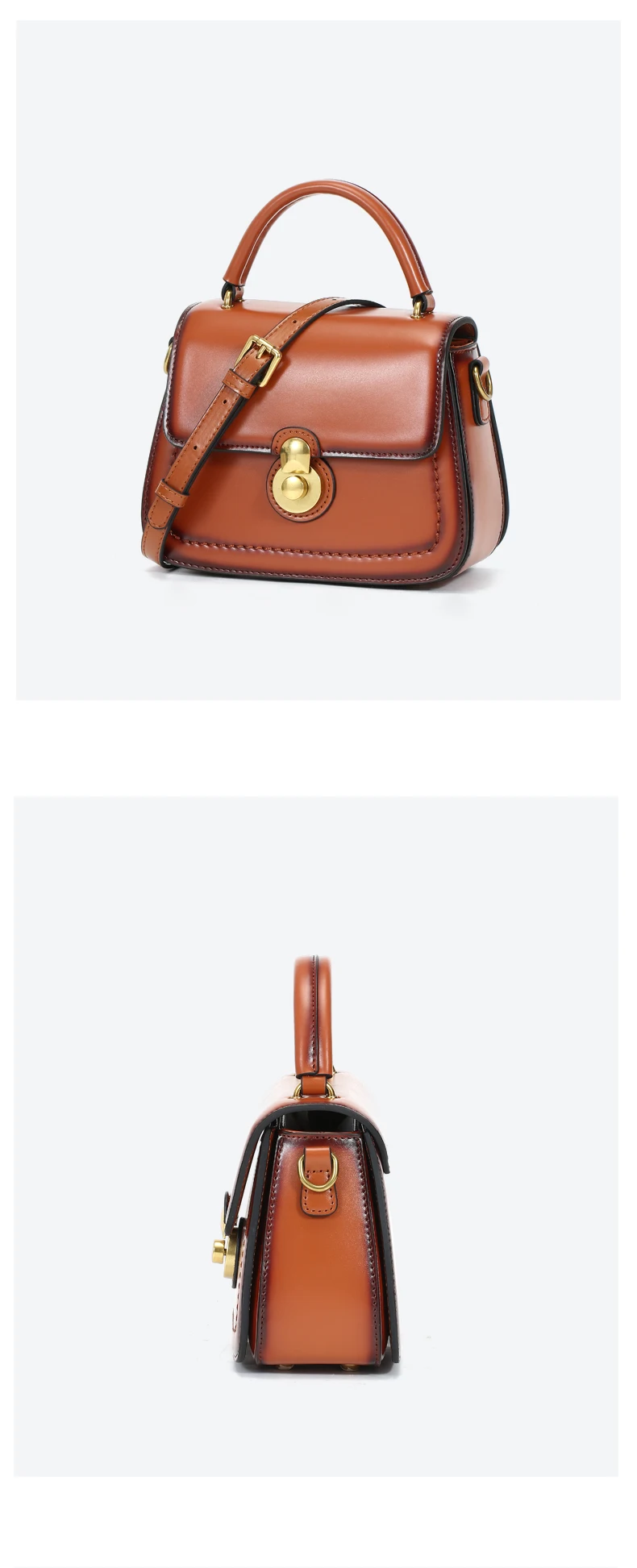 金达林定制新款到货真皮手提包复古马鞍包双肩女手包