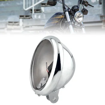 High Quality Round Silver 5.75 Inch Led Light Housing Flood Light Housing Headlight Mount Bracket for harley Davidson Motorcycle