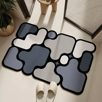 Non-Slip Soft Kitchen Mat Floor Rugs PVC Carpets Printed Washable Rugs Area