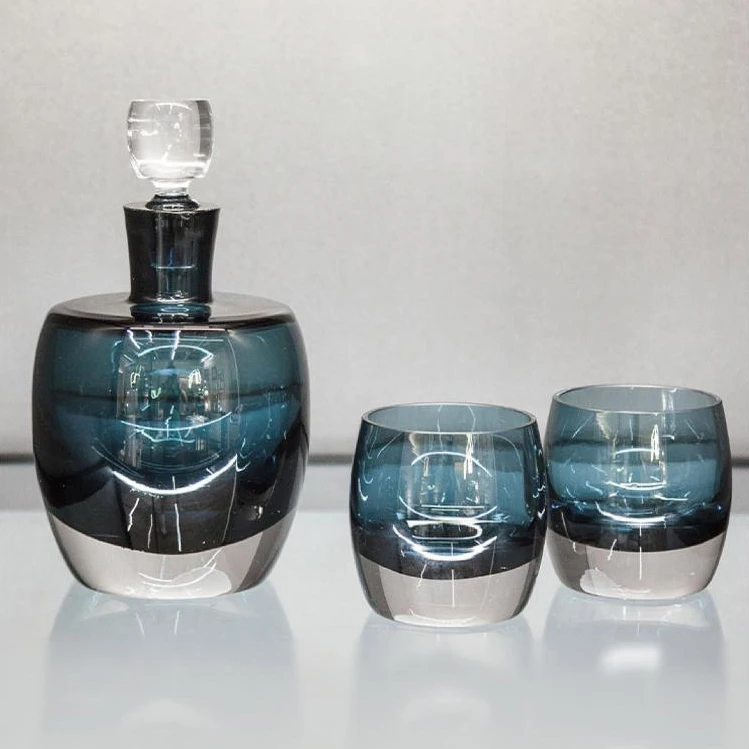 Wholesale Elegant Glass Whiskey Decanter Set Colorful Glass Wine Decanter And Glasses Set Buy