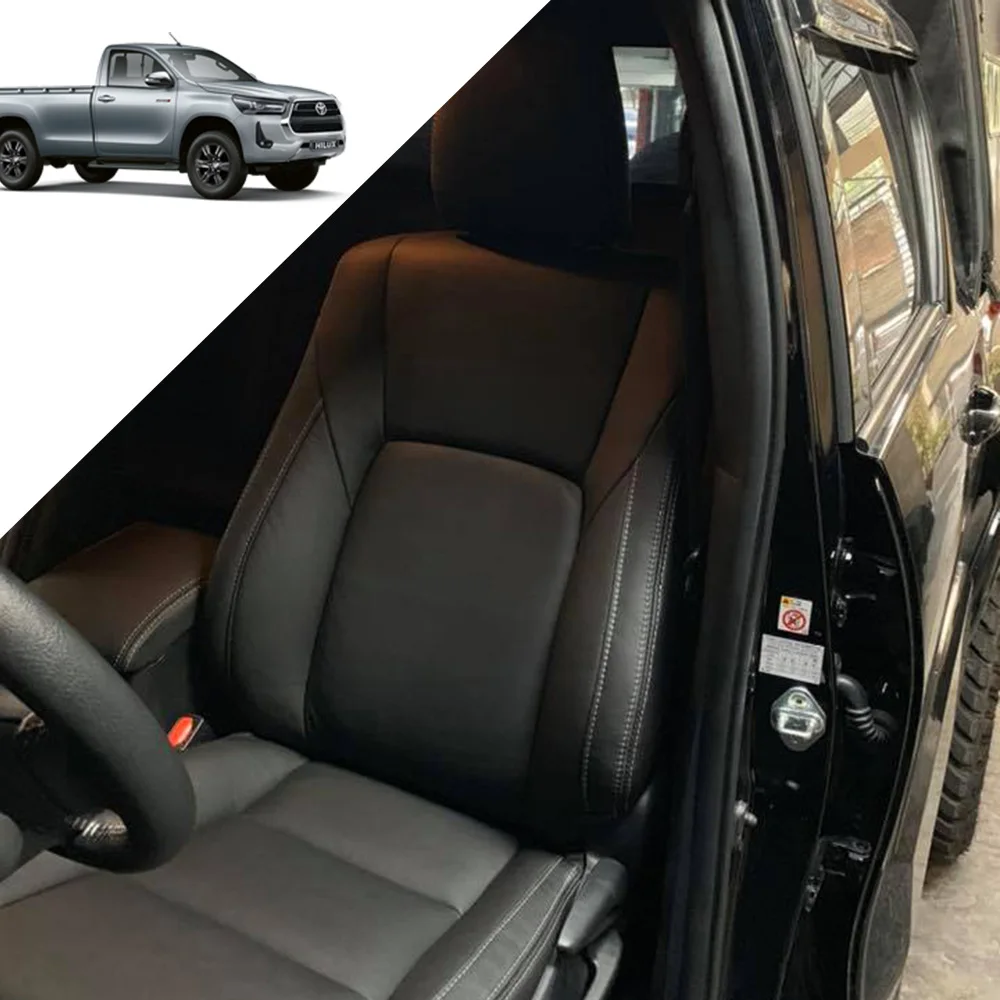 Toyota Hilux Luxury Leather Car Seat Cushions Universal Fit Full Set Seat  Covers Car Interior Accessories