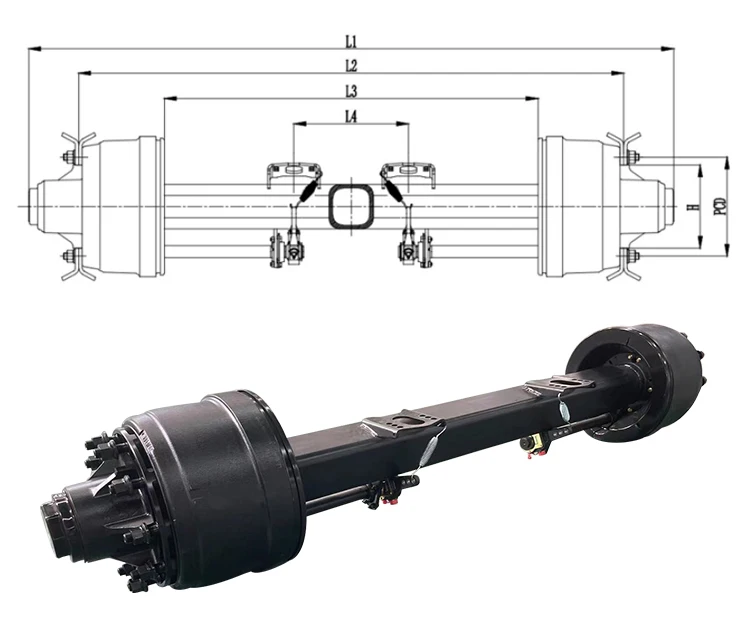 Heavy Duty Bpw Trailer Axle Kit 13t20t Trailer Axle Suitable For Semi