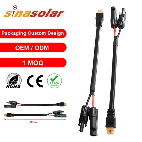 Battery cables and solar power cables with connector ends