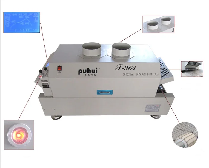 Production de SMT :four de transfert T961 de ré-écoulement du pochoir printer+CHM-T560P4 machine+