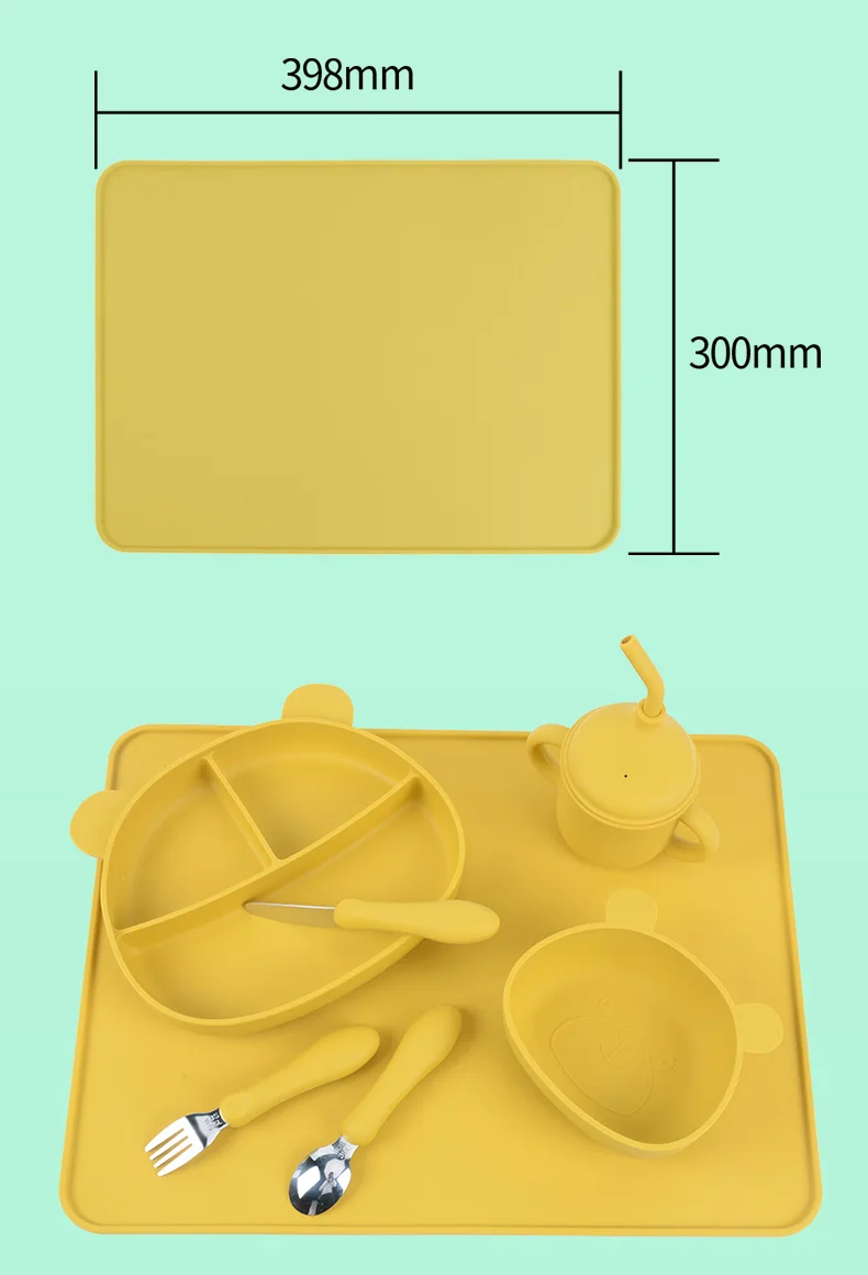 2023 New Product Silicone Rectangular Placemat Non Slip Thick Silicon Dish Drying Baking Mat For