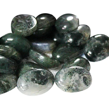 Moss agate loose gemstone beads