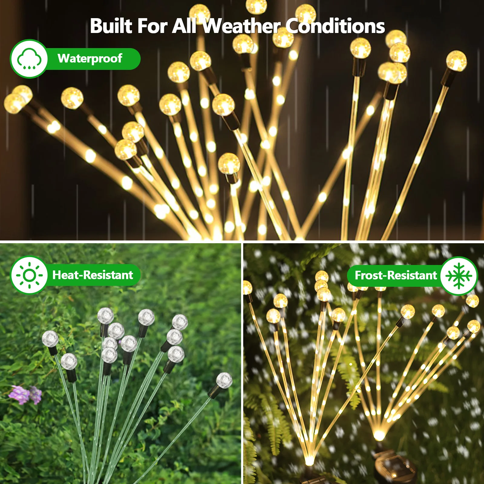 Outdoor Solar Pathway Light Waterproof Led Powered Swaying Firefly Lamp ...