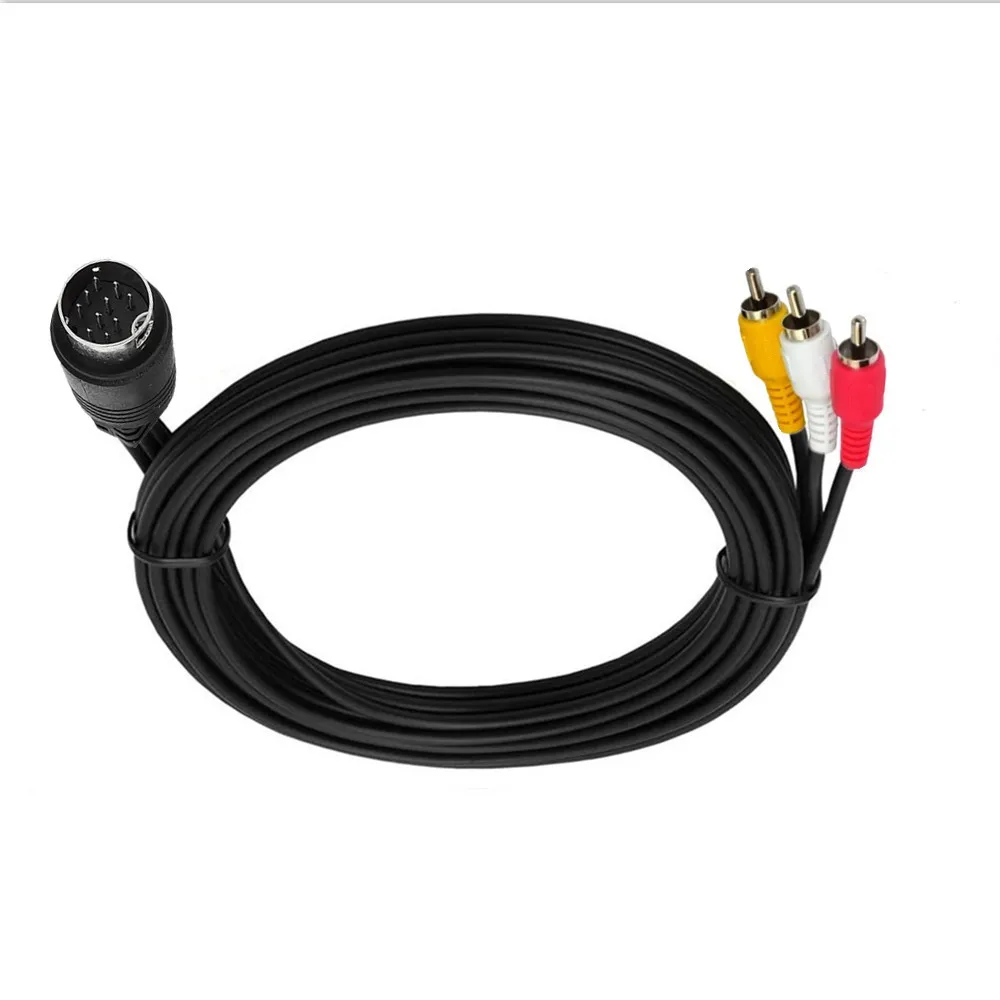 Câble Audio/Video RCA 10 M - Fiche RCA à RCA, Blindage Double, Connecteurs Dorés - Haute Qualité - 5