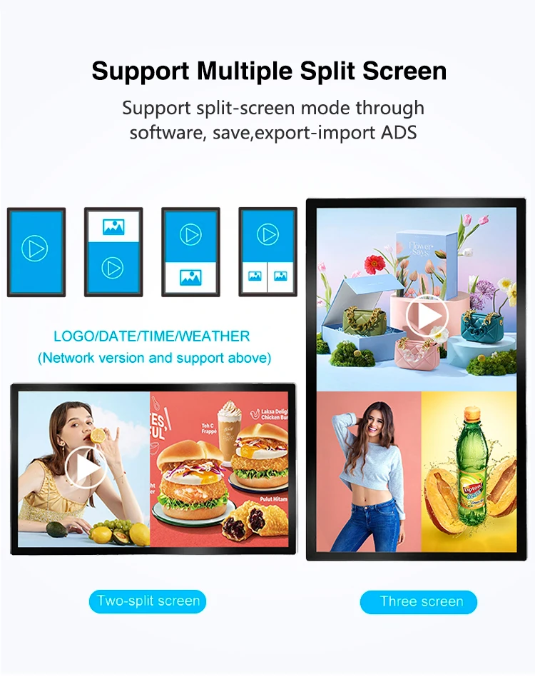 Indoor Ultra thin Wall mounted LCD screen-big sizes