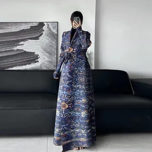 Best Selling Pleated Women Fashion Robe Plus Size Elastic Printed Dubai Traditional Clothing Polyester Muslim Abaya