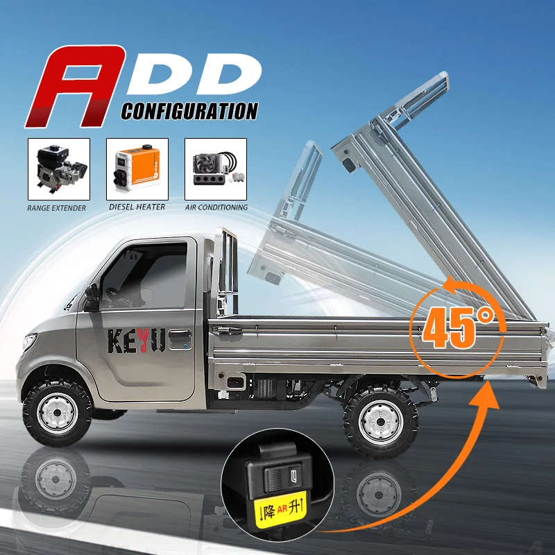 KEYU Low Speed Factory Price Mini Truck DOT Approved Electric Cargo Van Pickup