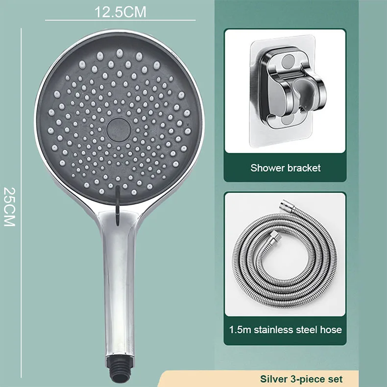 Wall-Mounted Rain Shower Head with Stainless Steel Filter Waterfall Design for Bathroom