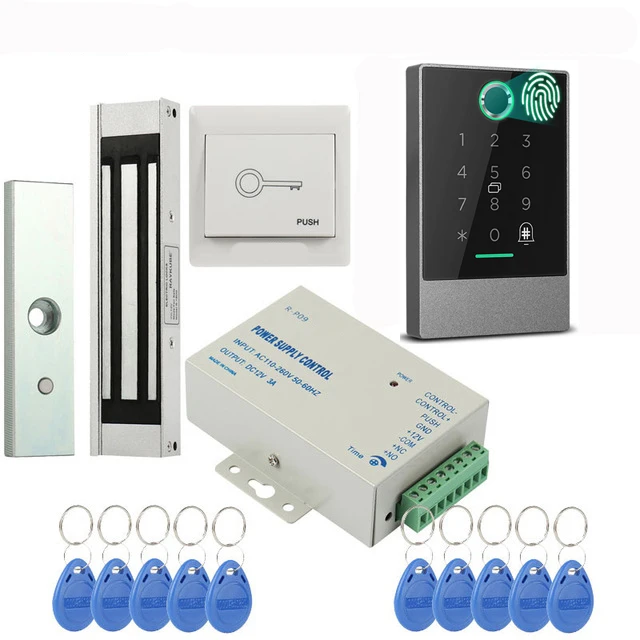 Fingerprint RFID Card Door Entry Access Control System with 280kg Magnetic lock 